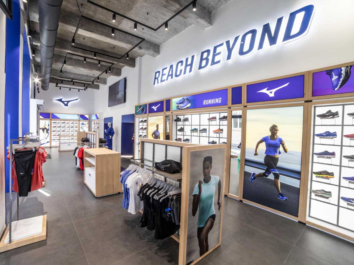 Un corner ispirato alle linee essenziali del design giapponese per il marchio preferito dei runners Mizuno